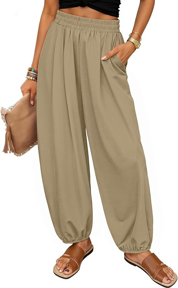 ZESICA Women's High Waisted Wide Leg Palazzo Pants 2026 Summer Lounge Pant Beach Travel Vacation ... | Amazon (US)