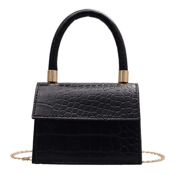 RUSR Pure Chain Shoulder Crossbody Bag Women Leather Portable Mini Tote (Black) - Walmart.com | Walmart (US)