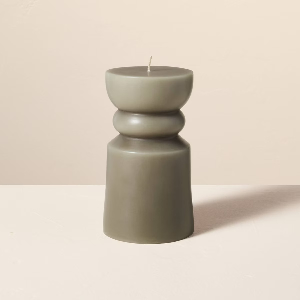 Spindle Sculpted Candle Green - Hearth & Hand™ with Magnolia | Target