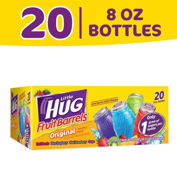 Little HUG Fruit Barrels, Original, Kids Drinks Variety Pack, 20 Count, 8 FL OZ Bottles | Walmart (US)