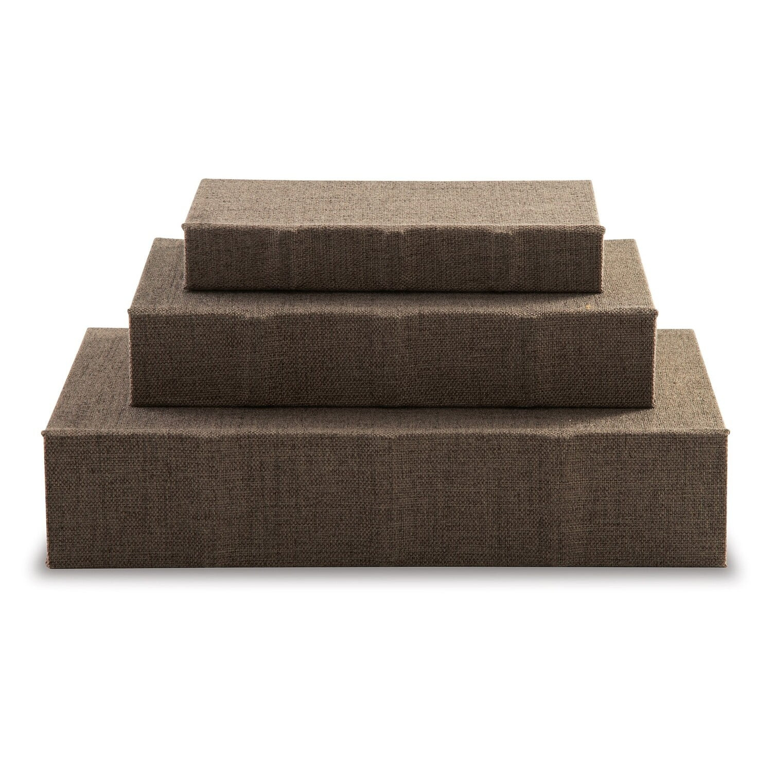 Benjara Jolly Decor Storage Book Box Set of 3, Brown Cover, Black Velvet Lining | Walmart (US)