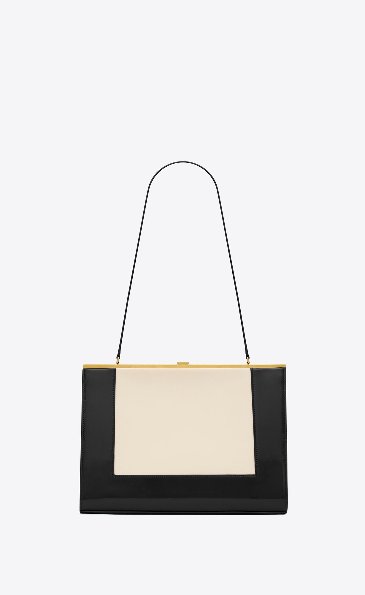 shoulder bag with embossed SAINT LAURENT PARIS signature and contrasting trim, featuring a hinged... | Saint Laurent Inc. (Global)