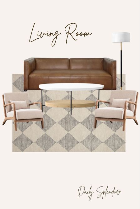 Transitional living room 

Accent chairs, area rug, Diamond area rug, floor lamp, round coffee table, leather sofa, neutral design, fall decor 

#LTKhome #LTKfamily #LTKstyletip
