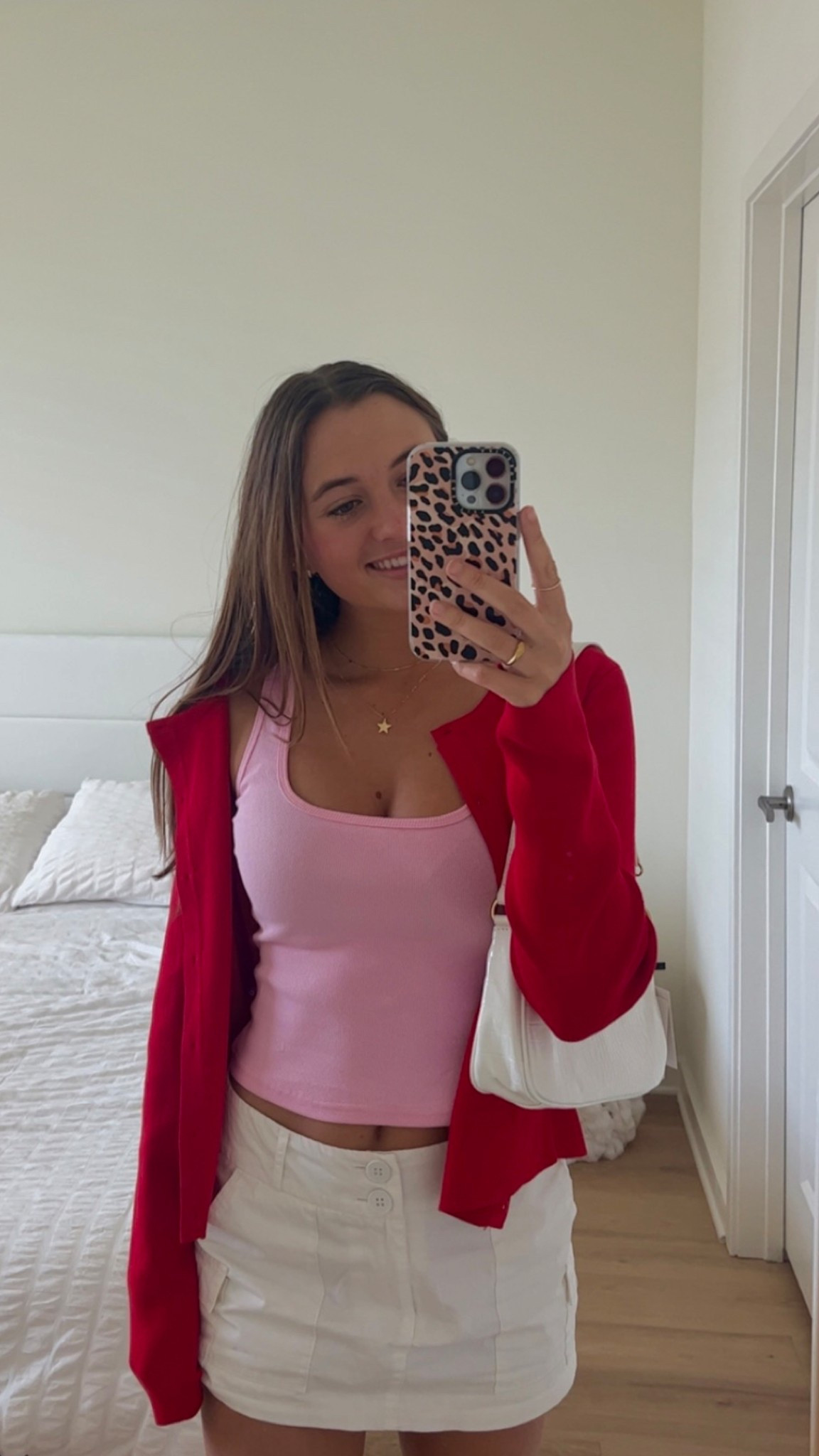 wearing a size s/m in the sweater, us4 in the top and skirt! my discount code is “loveolivia” for 20% off!