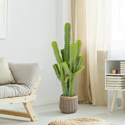 Artificial Cactus Faux Cactus Plants Indoor Fake Succulents for Home Office Desk Bathroom Decor | Wayfair North America