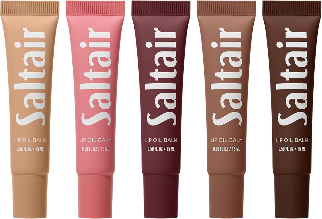 Saltair Hydrating Lip Oil Balm, Clear and Tinted Lip Gloss, Essentials Shades 5-Pack, Coconut Van... | Amazon (US)