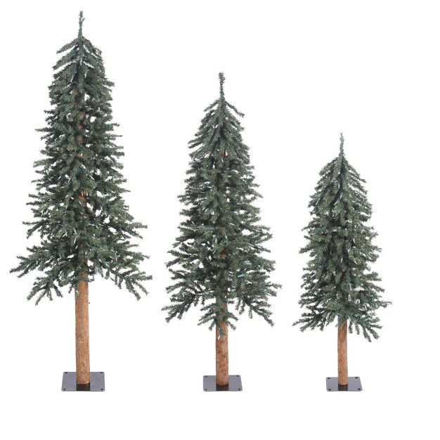 Vickerman Natural Bark Alpine Artificial Christmas Tree Set Unlit | Target