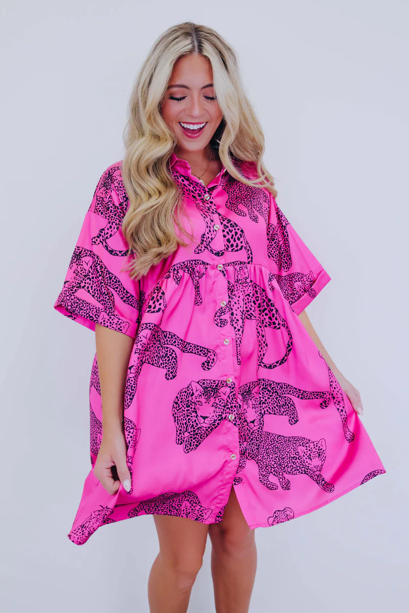 Spot On Satin Button Up Dress | Whiskey Darling Boutique