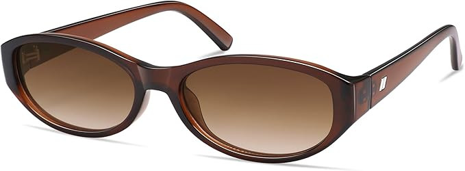 Retro Oval Sunglasses for Women Chic Cat Eye 90s Sunnies Lightweight Trendy Narrow Square Sun gla... | Amazon (US)