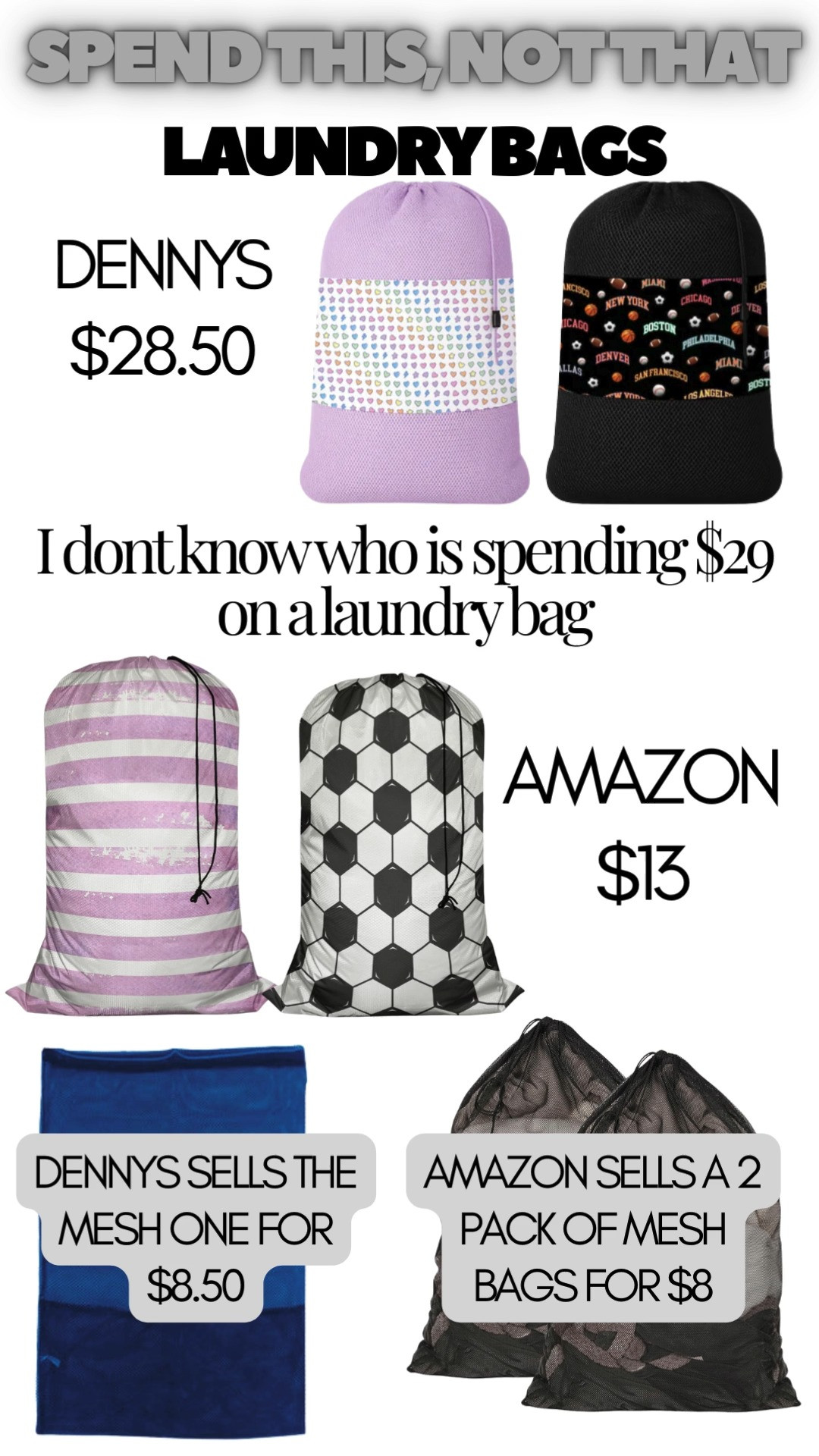 Do not get caught spending $29 on a laundry bag for camp.  You can get super cute ones on AMAZON for $13.  Even the mesh ones are less than half the price.  When you start saving on all the little things, IT ALL ADDS UP!  

 #LTKmomlife #LTKHome #LTKSaleAlert