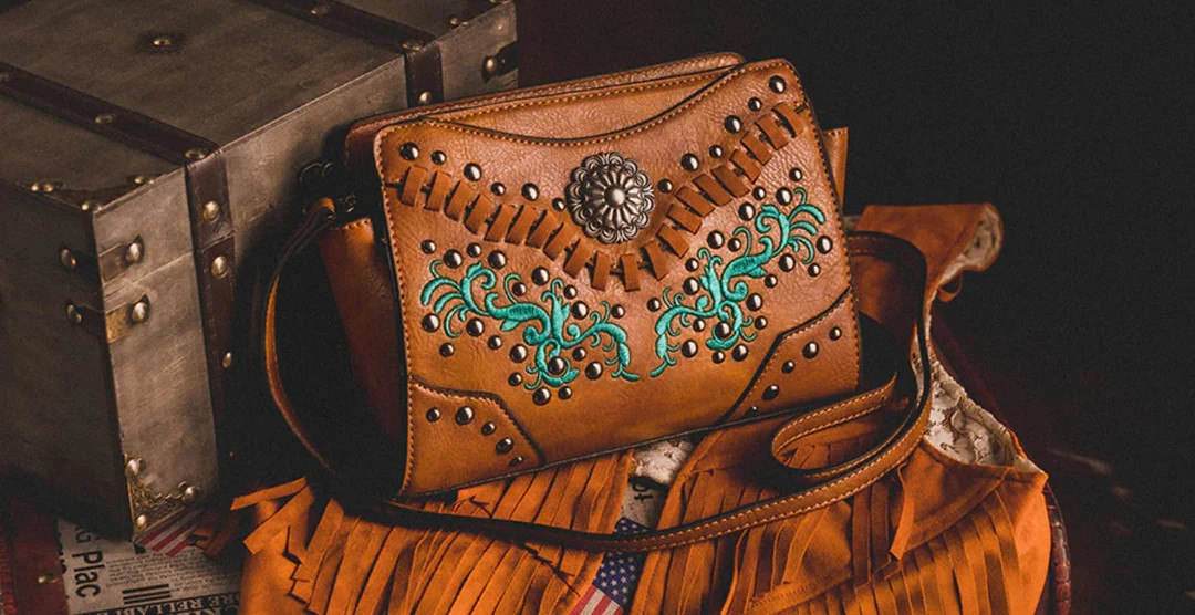 Embroidered Turquoise Western Handbag, Adjustable Strap, Shoulder Bag for Women, Country Chic Lea... | Etsy (US)