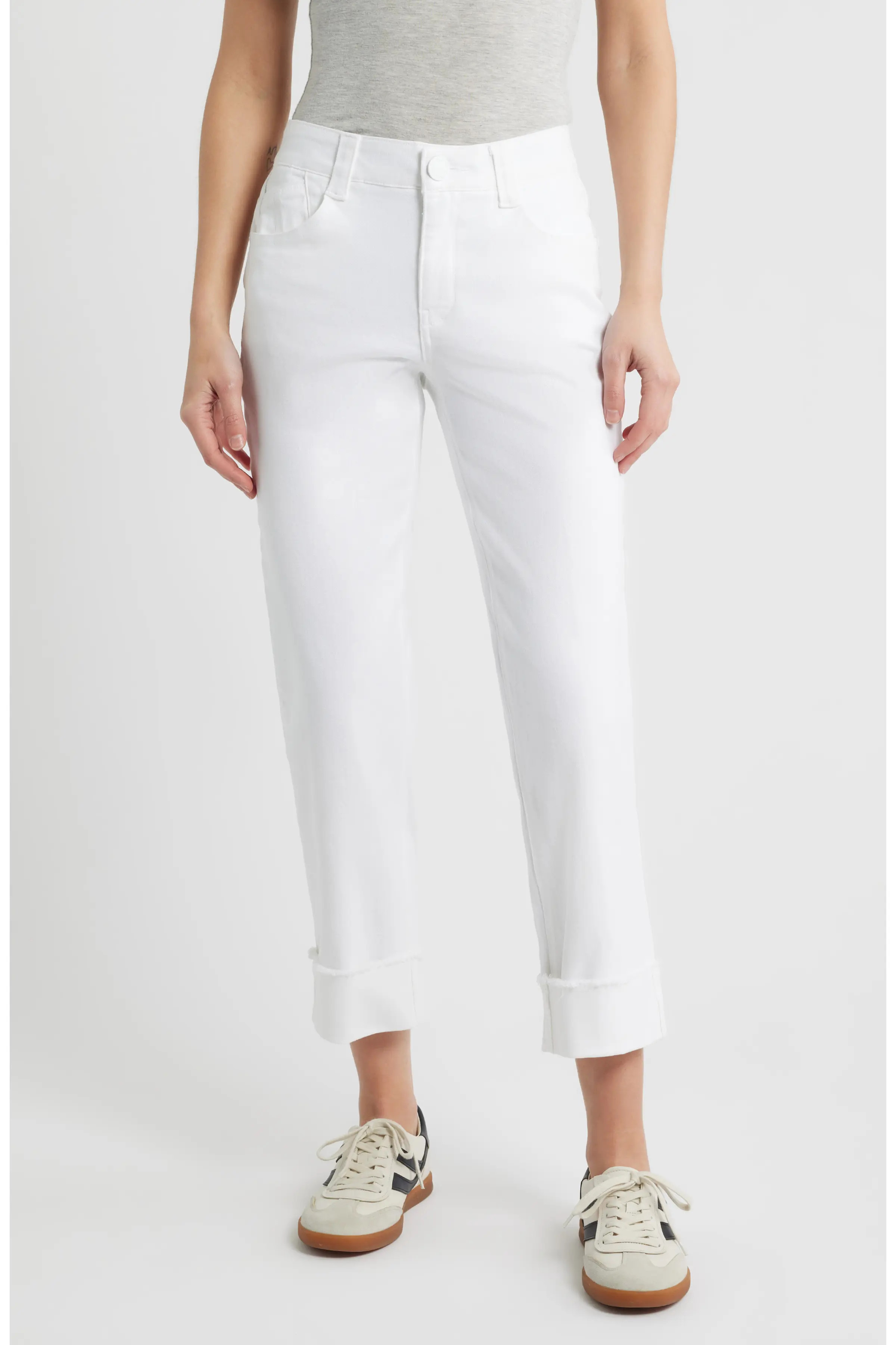 Frayed Cuffed High Waist Boyfriend Jeans (Women) | Nordstrom | Nordstrom