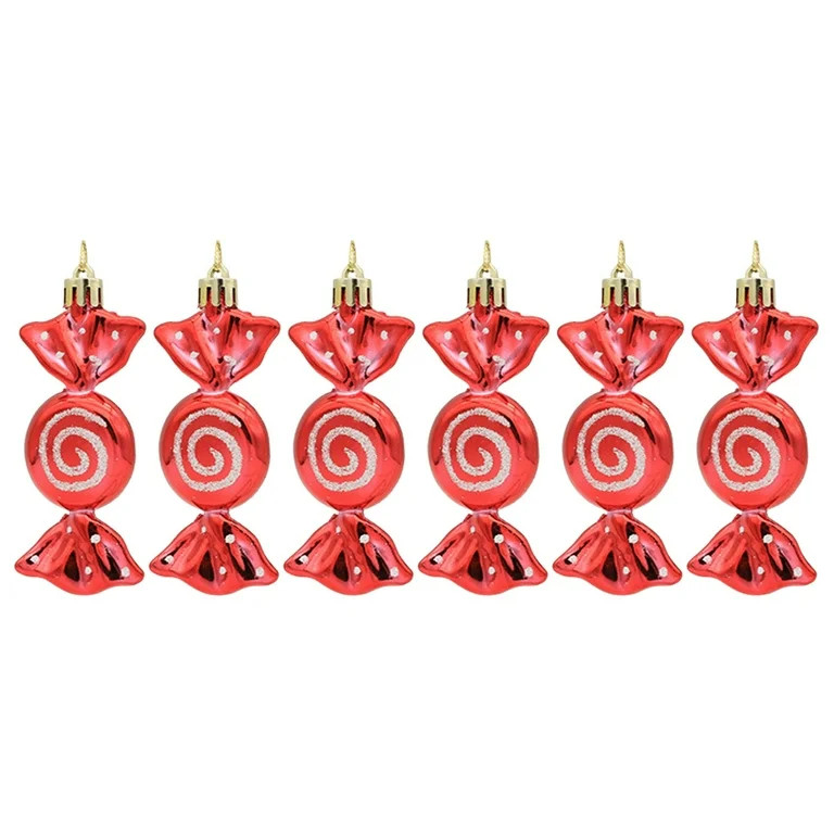 YHAIOGS Soothing Style Fabulous Christmas Tree Peppermint Ornaments 6/12X Shatterproof Swirl Cand... | Walmart (US)