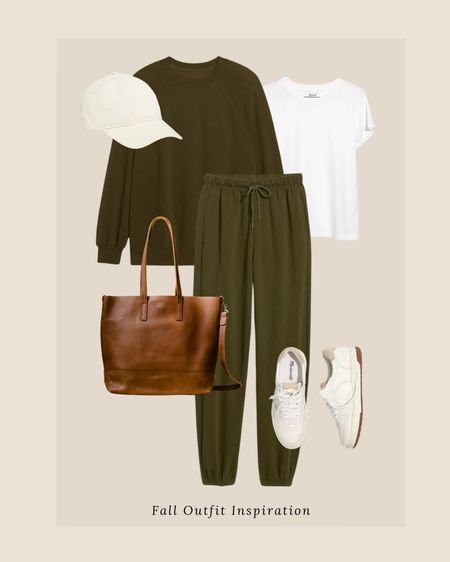 Fall outfit inspiration / sweat pants, sweatshirt, sneakers, tote, hat 

#LTKSeasonal #LTKstyletip