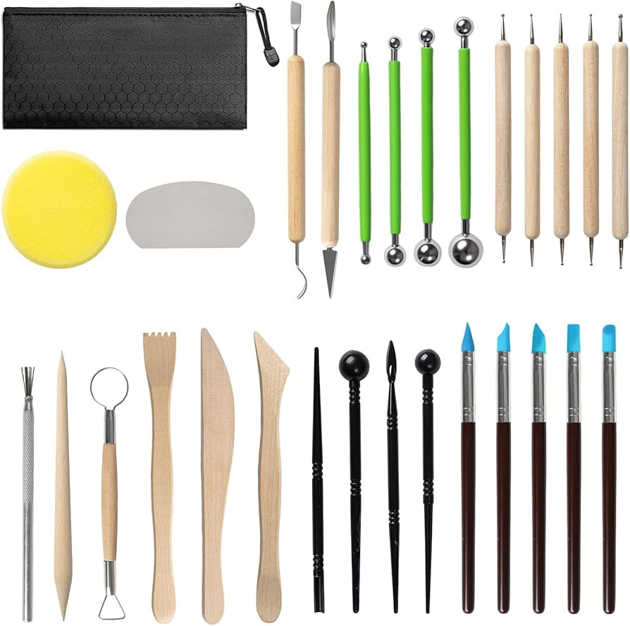 Leyclub 29 PCS Clay Tool, Clay Sculpting Tools Kit, Pottery Tools Can be Used for Stippling, Carv... | Amazon (US)