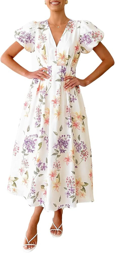 Womens Summer Floral Maxi Dress Wedding Guest Party Long Dresses 2026 | Amazon (US)