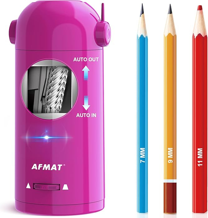 AFMAT Electric Pencil Sharpener, Fully Automatic Pencil Sharpener for Classroom, 7-11.5mm Colored... | Amazon (US)