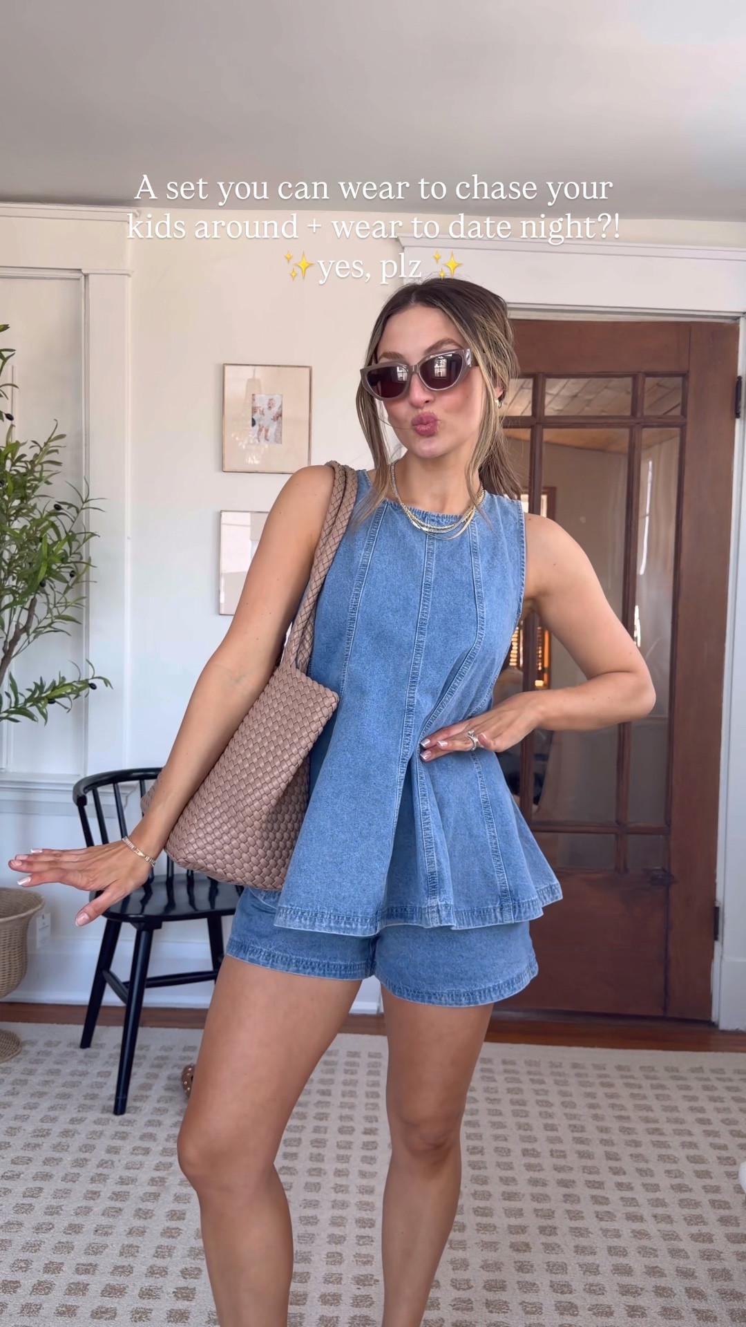 Denim matching set - size M 
Mom spring outfit idea 
Matching set you can dress up and down 
Vacation matching set 

#LTKootd #LTKSeasonal #LTKTravel