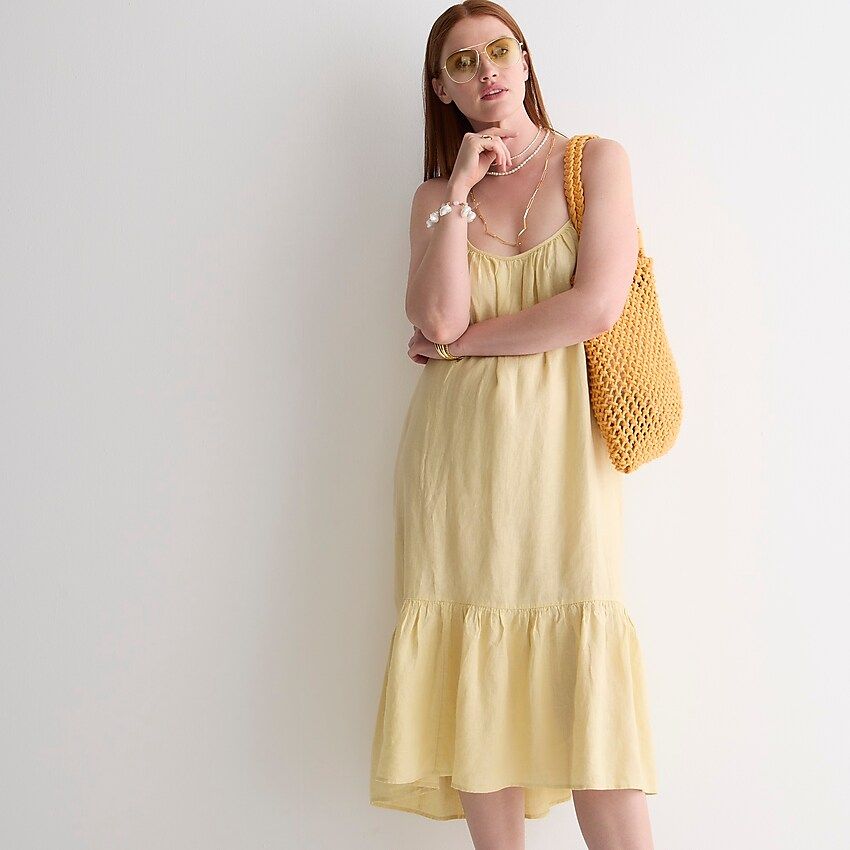 Scoopback linen dress | J.Crew US