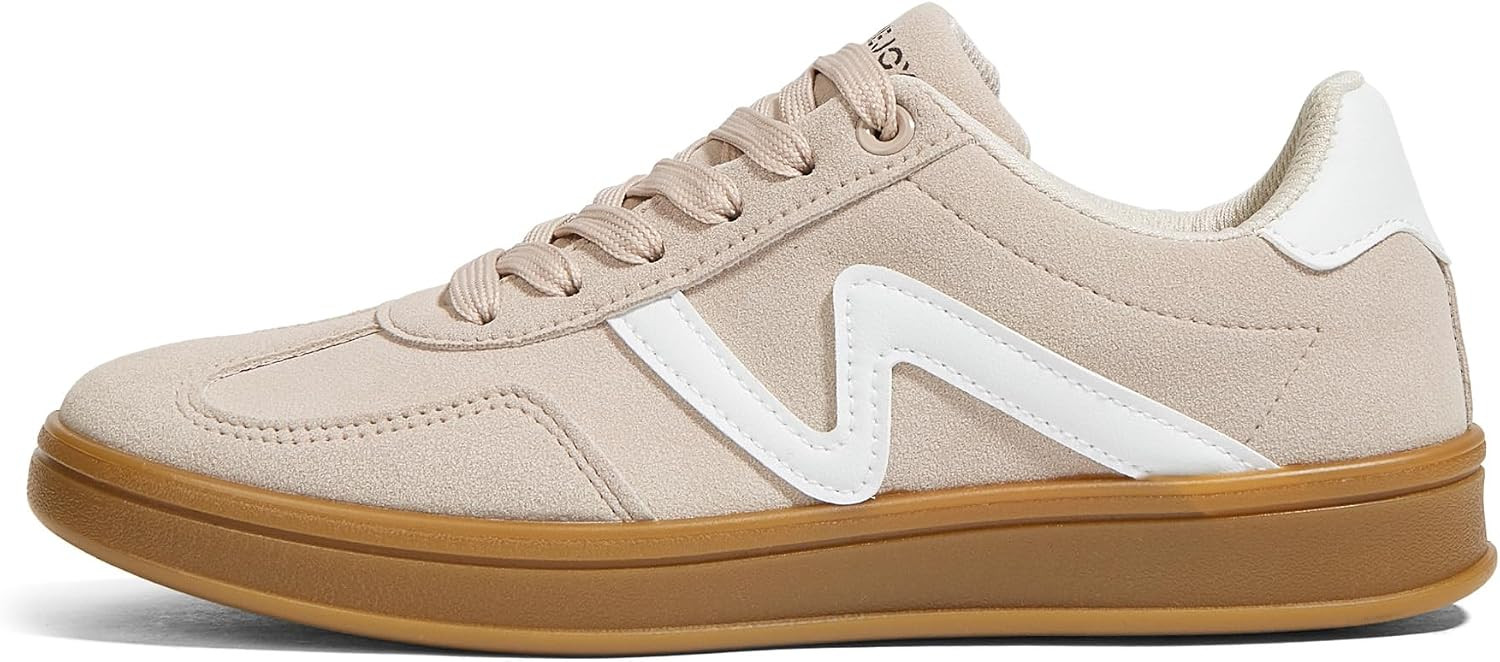 Women's Classic Retro Sneakers,Gum Sole Low Top Trendy Casual Shoes | Amazon (US)