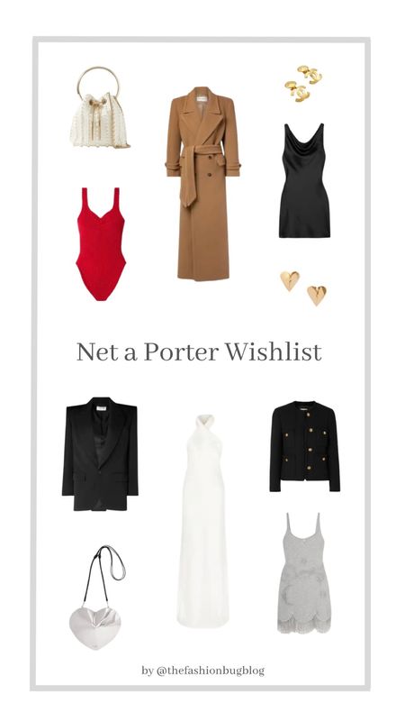 Net-a-Porter Wishlist, New in Season, What I am loving, Satin Dress, Spring Inspiration, White Maxi Dress, Hunza G Swimsuit, Pearl bag, Double Breasted Coat, Black Blazer, ALAIA Bag 

#LTKeurope #LTKSeasonal #LTKstyletip