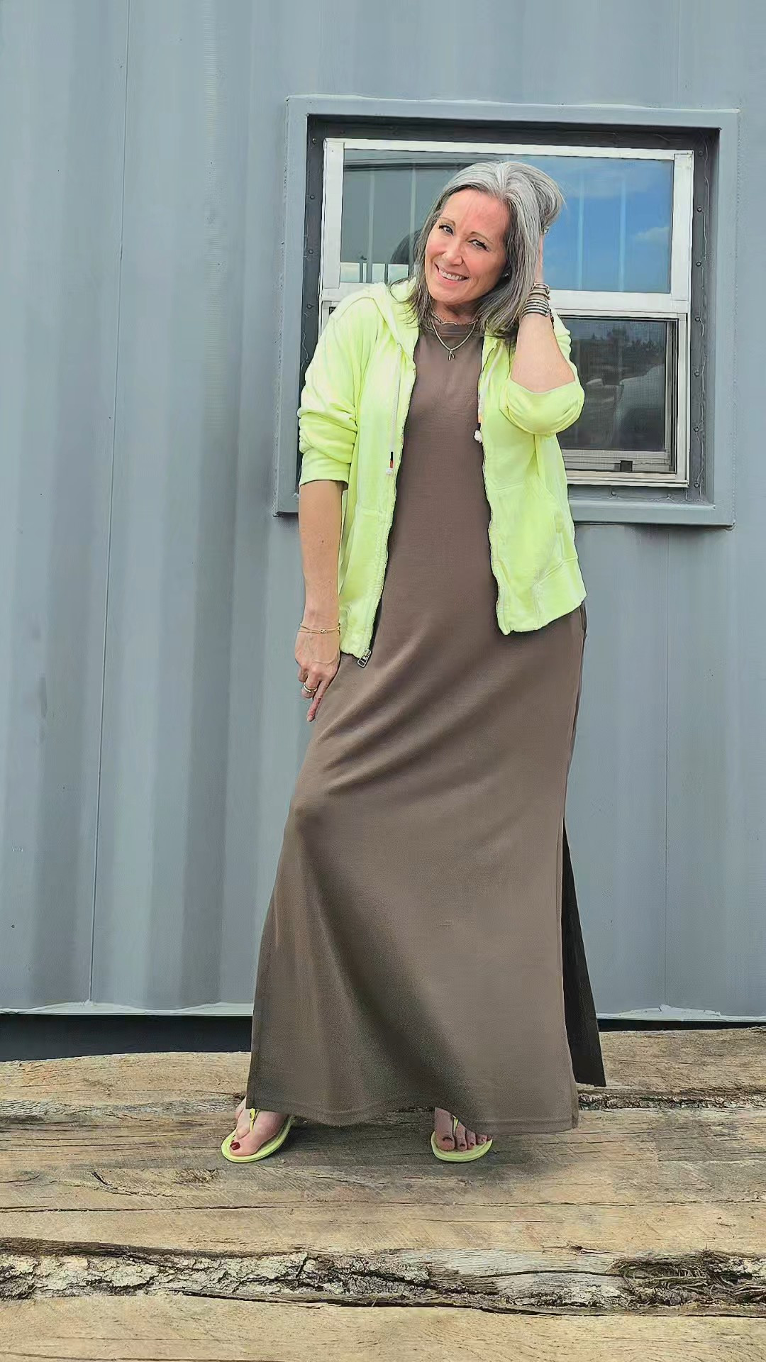 My favorite every day dress in Olive dressed down with this zip up hoodie and sandals. Perfect for running errands or traveling!

5’6 160lbs wearing an Xl in dress and OS in hoodie.

#LTKMidsize #LTKOver40 #LTKTravel