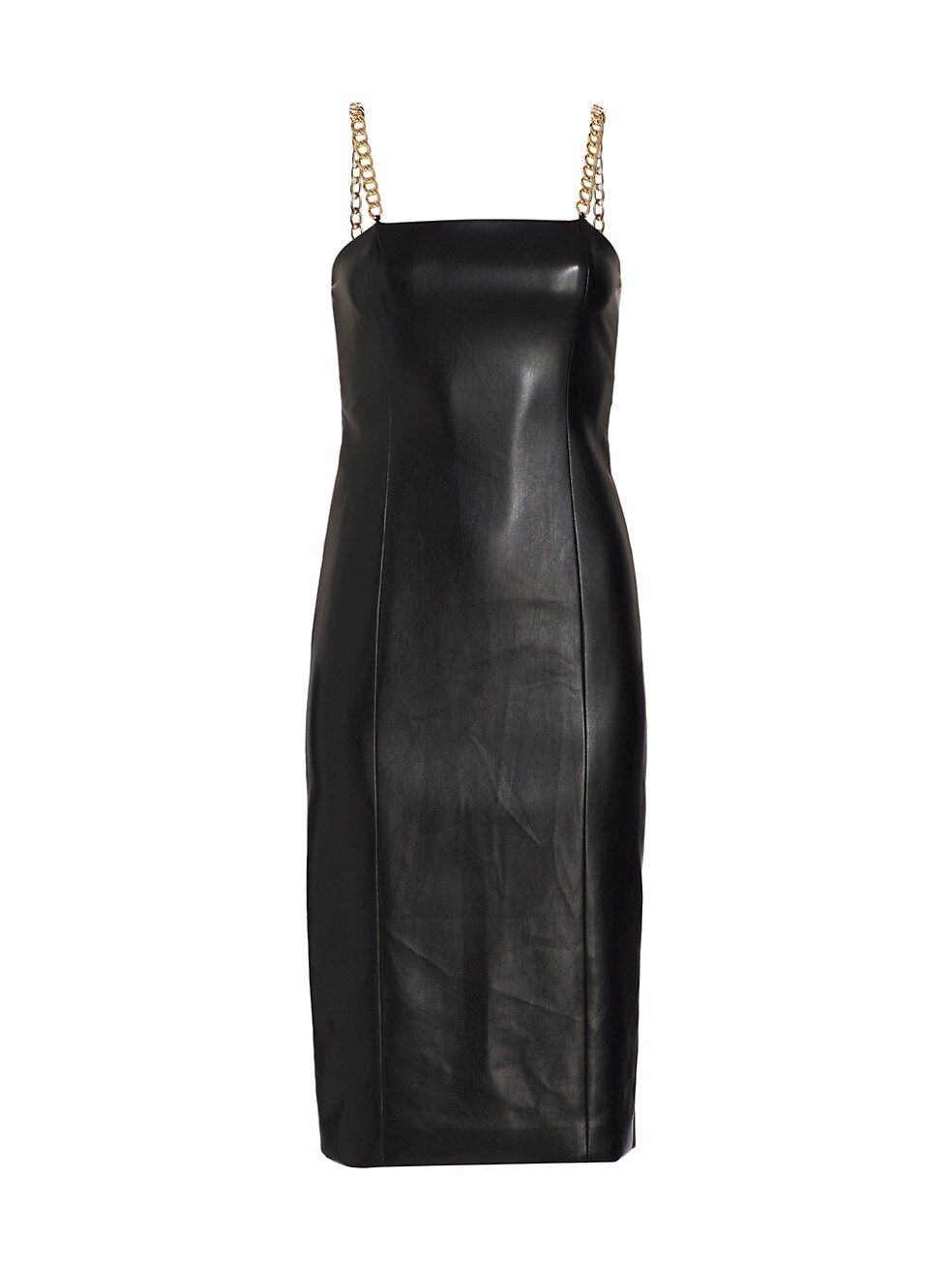 Alice + Olivia Fifi Vegan Leather Chain-Strap Dress | Saks Fifth Avenue