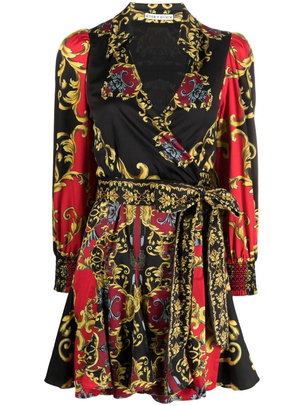 Alice + Olivia Alisa Wrap Dress - Farfetch | Farfetch Global