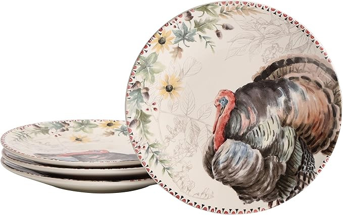 Bico Blessing Season Dinner Plates Set of 4, 11 Inch Large Ceramic Plates for Pasta, Steak, Styli... | Amazon (US)
