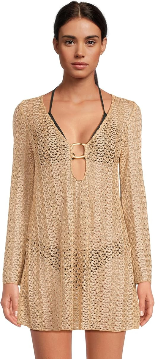 Becca Womens Paradise Buckle Tunic, Plunge Neck, Casual, Beach Cover Ups for Women | Amazon (US)