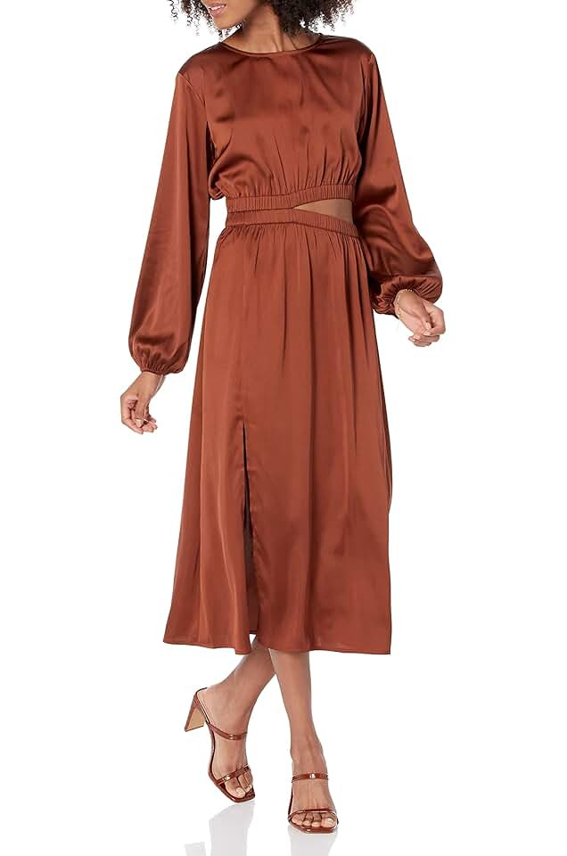 Women's Jacob Silky Long Sleeve Modest Cut Out Midi | Amazon (US)