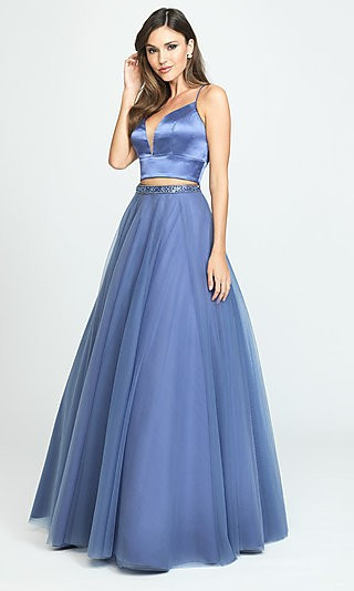 Two-Piece Long A-Line Prom Dress by Madison James | Prom Girl
