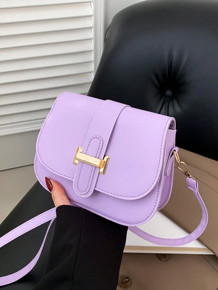 Fashionable Spring/Summer Colorful Mini Shell Shaped Saddle Bag With Flap Crossbody Purse, Monoch... | SHEIN