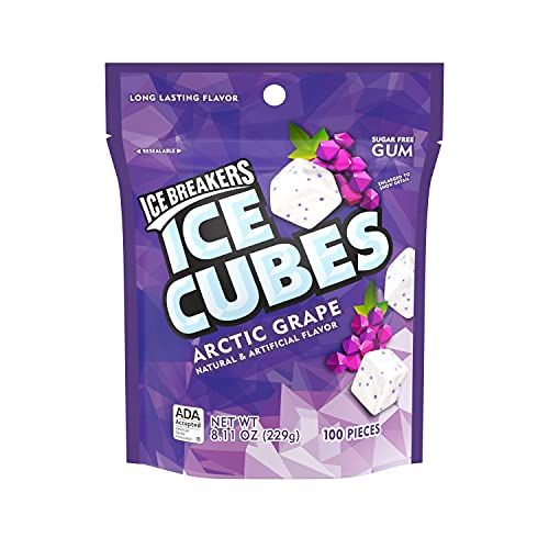 ICE BREAKERS ICE CUBES ARCTIC GRAPE Sugar Free Chewing Gum, Made with Xylitol, 8.11 oz Pouch (100... | Amazon (US)