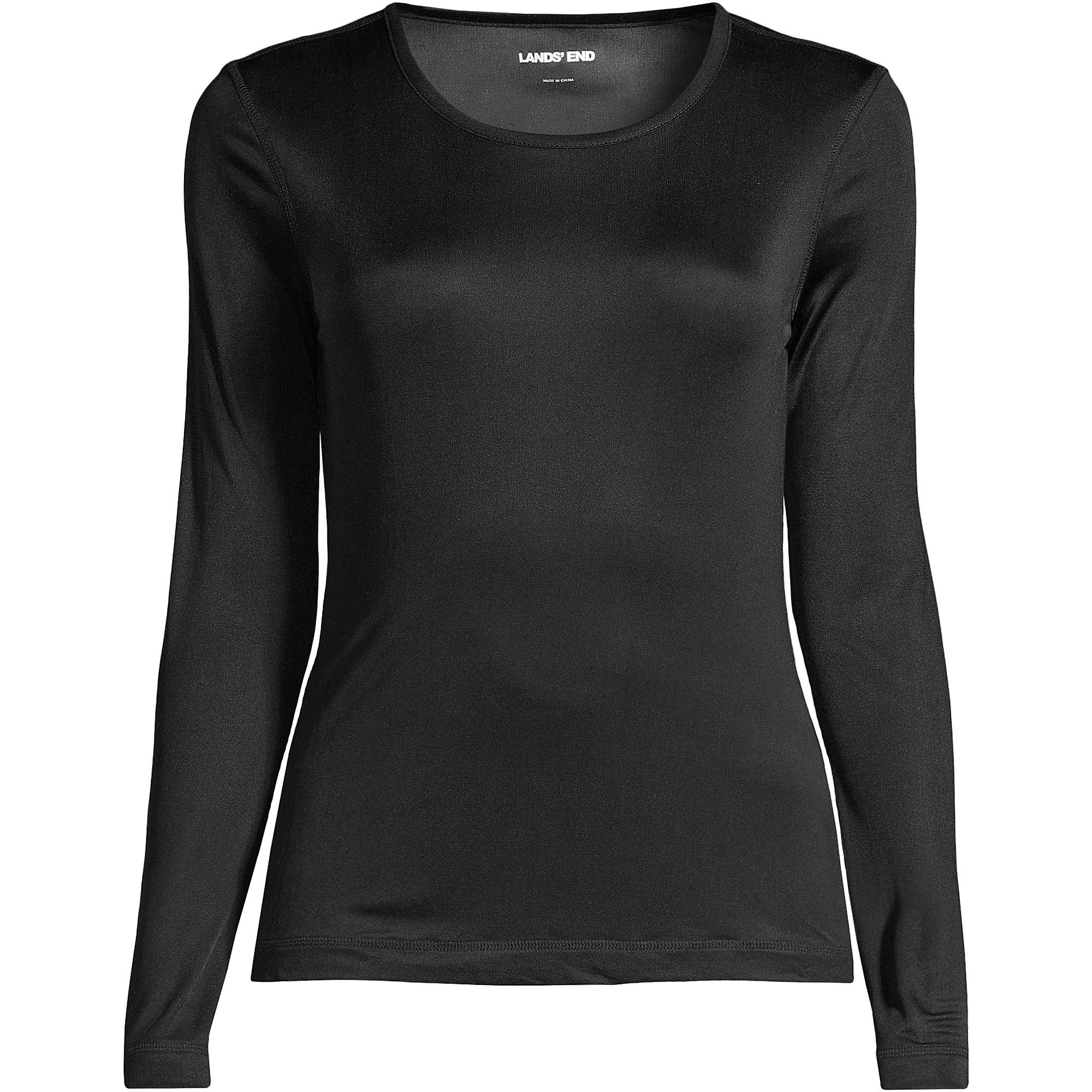 Women's Silk Interlock Long Sleeve Crewneck Long Underwear Top | Lands' End (US)