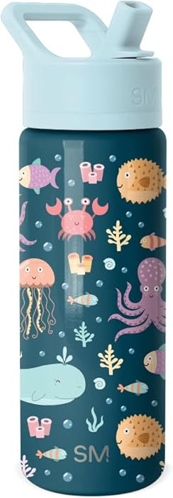 Simple Modern Kids Summit Water Bottle with Straw Lid | 18oz Stainless Steel Cup Insulated Tumble... | Amazon (US)