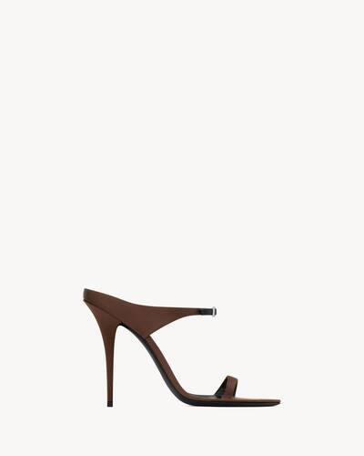 Pointed open-toe mules featuring a rhinestone buckle strap on the front, a strap around the toe a... | Saint Laurent Inc. (Global)
