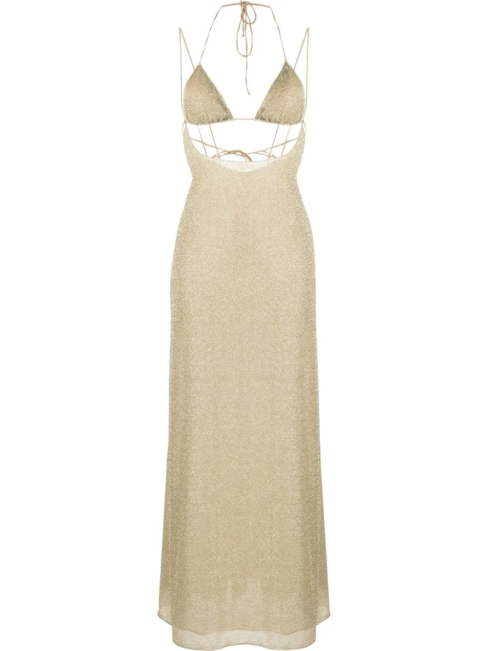 lurex-detail halterneck dress | Farfetch Global