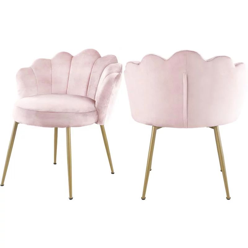 Meridian Furniture Claire 21"H Velvet Dining Chair in Pink (Set of 2) | Walmart (US)
