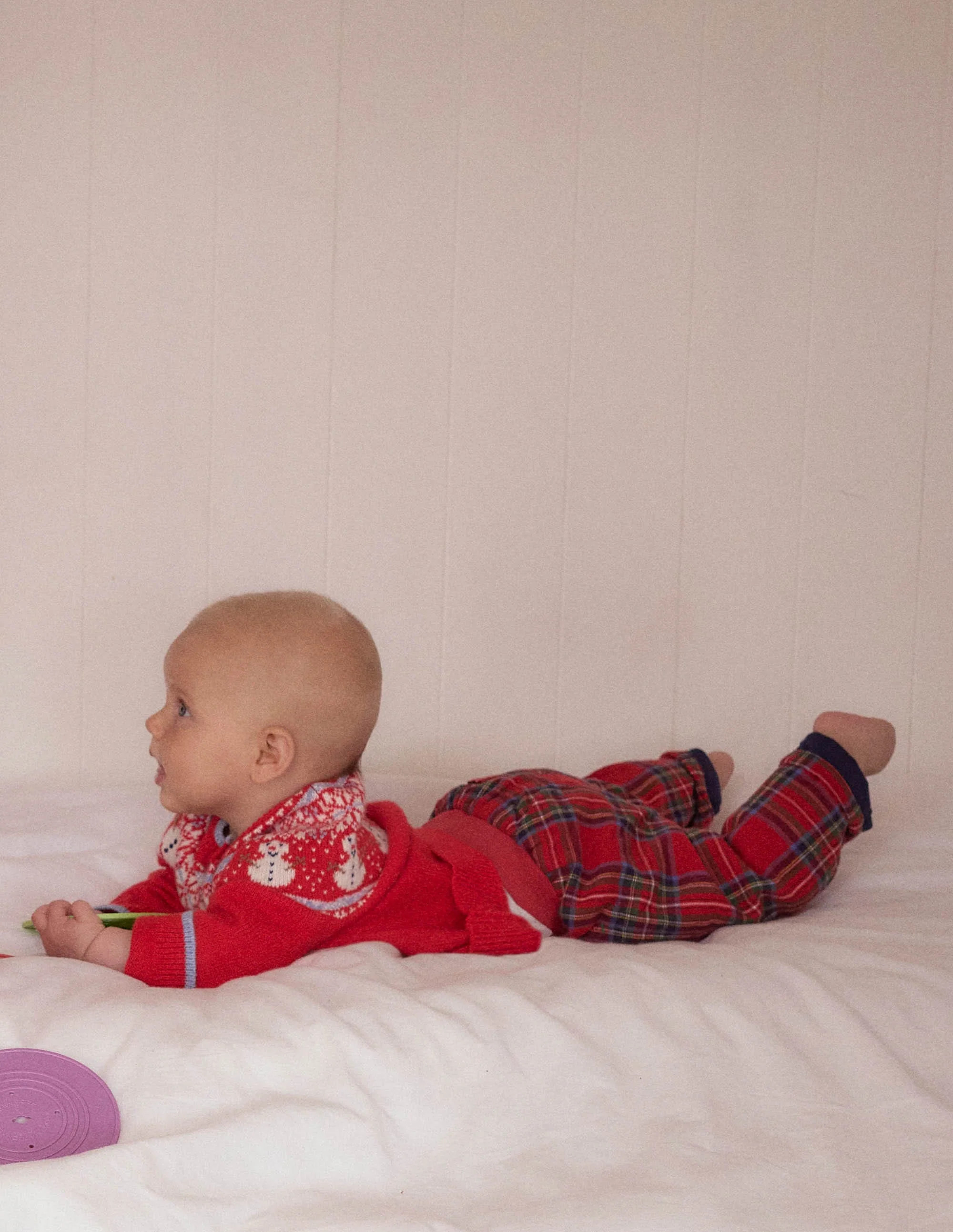 Fair Isle Cardigan-Poppy Red Snowman | Boden (US)