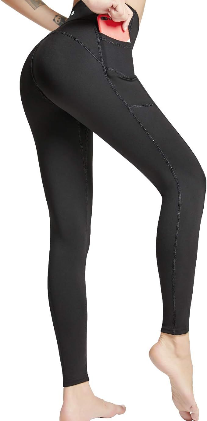 ODUDU High Waist Women's Yoga Pants with Pockets 4 Way Stretch Athletic Leggings Tummy Control Wo... | Amazon (US)