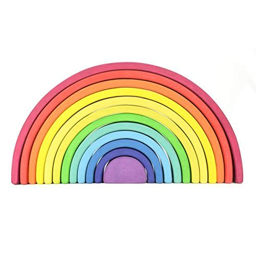 Rainbow blocks Rainbow stacker Wooden rainbow stacking Pastel colors Waldorf baby toys Montessori... | Amazon (US)