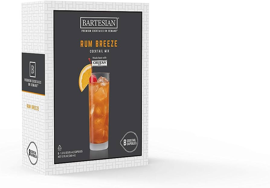 Bartesian Rum Breeze Cocktail Mixer Capsules, Pack of 8 Cocktail Capsules, for Bartesian Premium ... | Amazon (US)
