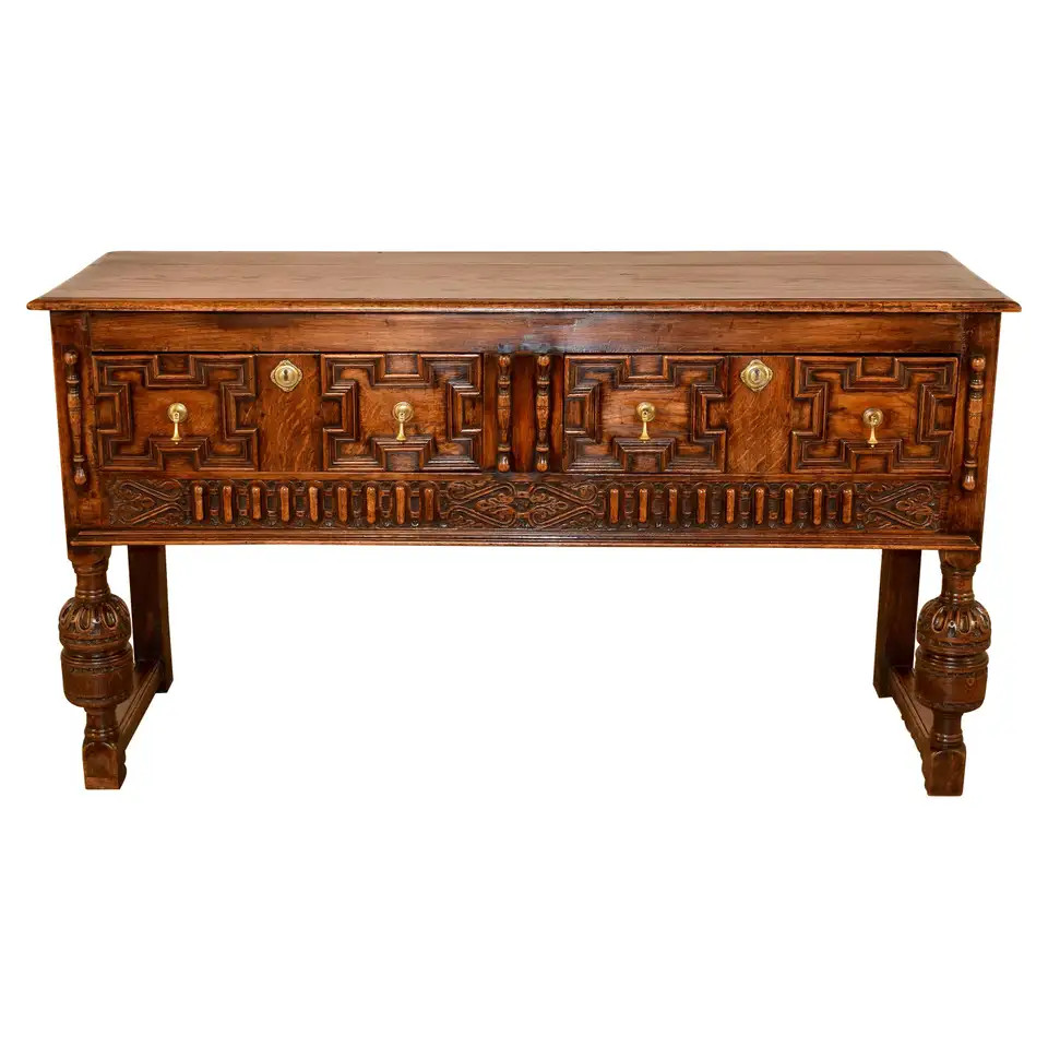 19th Century English Oak Sideboard | 1stDibs