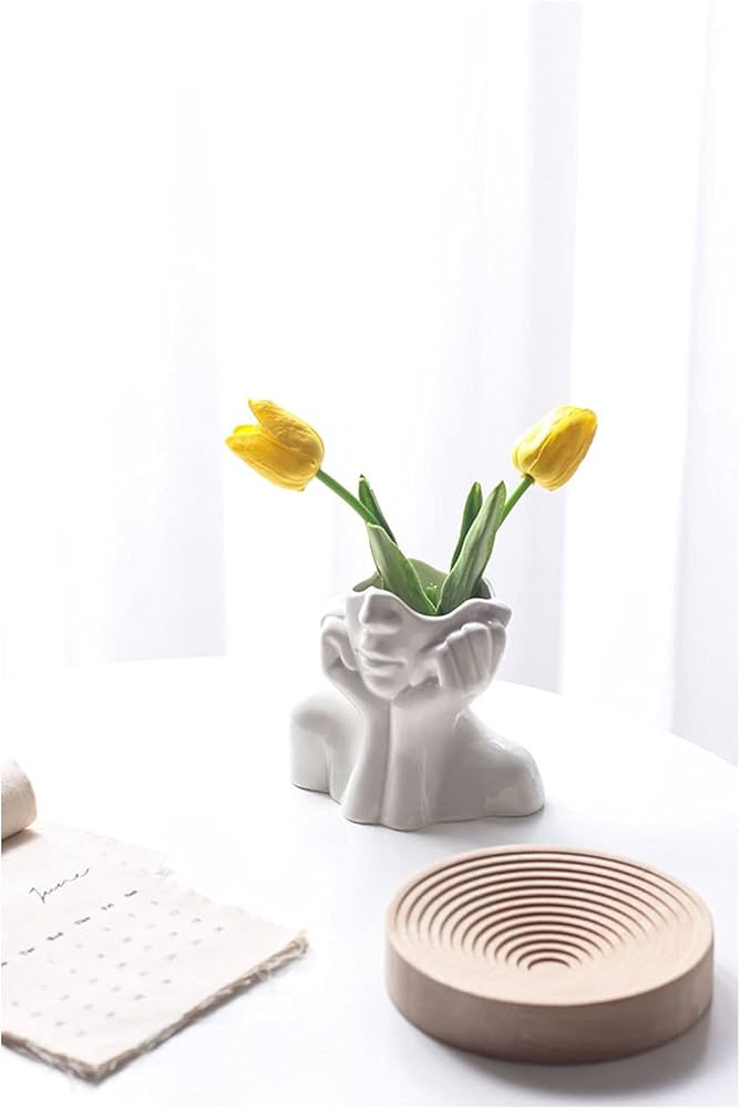 Face Vase,Flower Vase Desk Decor,Ceramic Body Vase Female Form Ideal Shelf Decor,Modern Farmhouse... | Amazon (US)