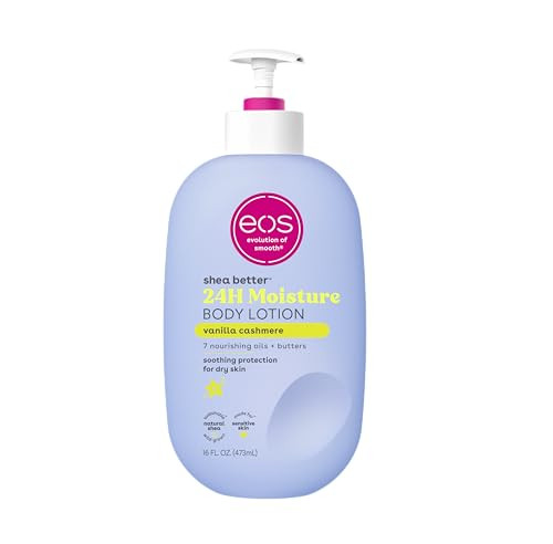 eos Shea Better Body Lotion- Vanilla Cashmere, 24-Hour Moisture Skin Care, Lightweight & Non-Greasy, Made with Natural Shea, Vegan, 16 fl oz | Amazon (US)