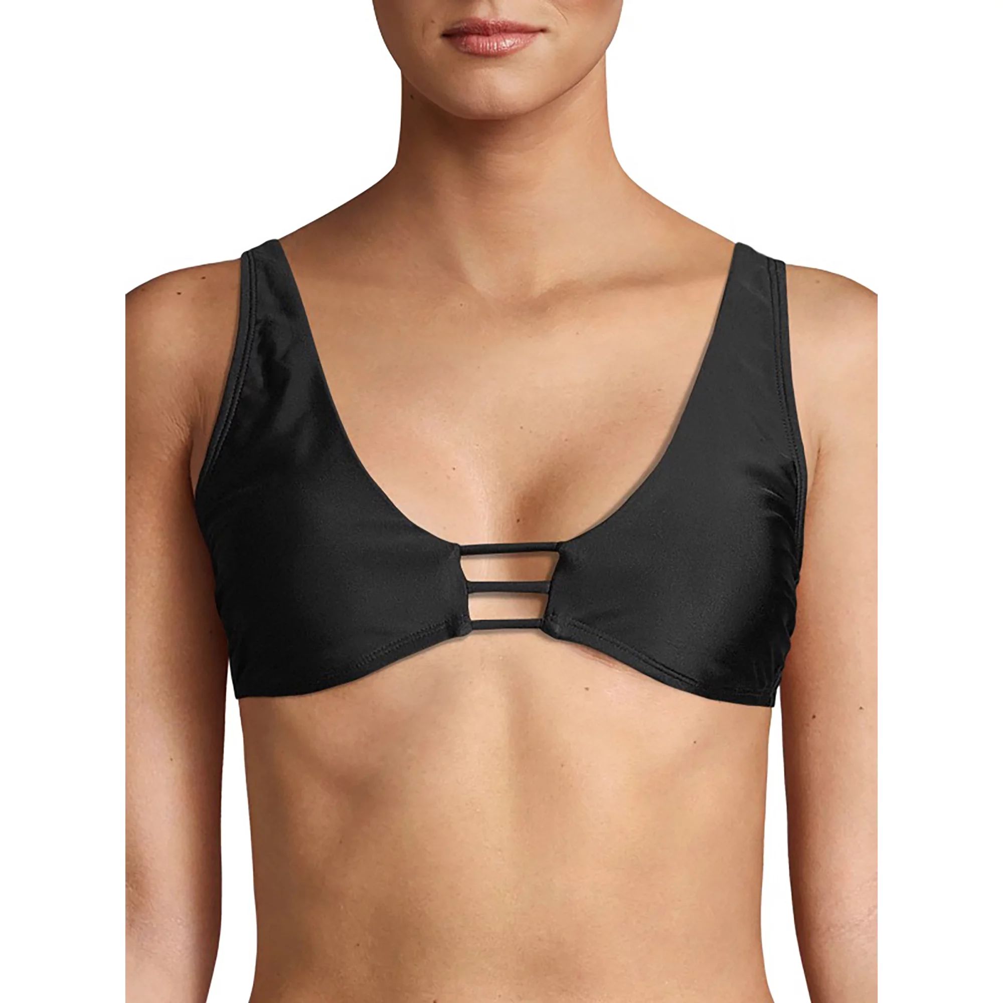 Time and Tru Women's Strappy Bralette Bikini Swimsuit Top | Walmart (US)