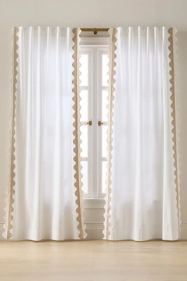 Maeve Scalloped Cotton Curtain | Anthropologie (US)