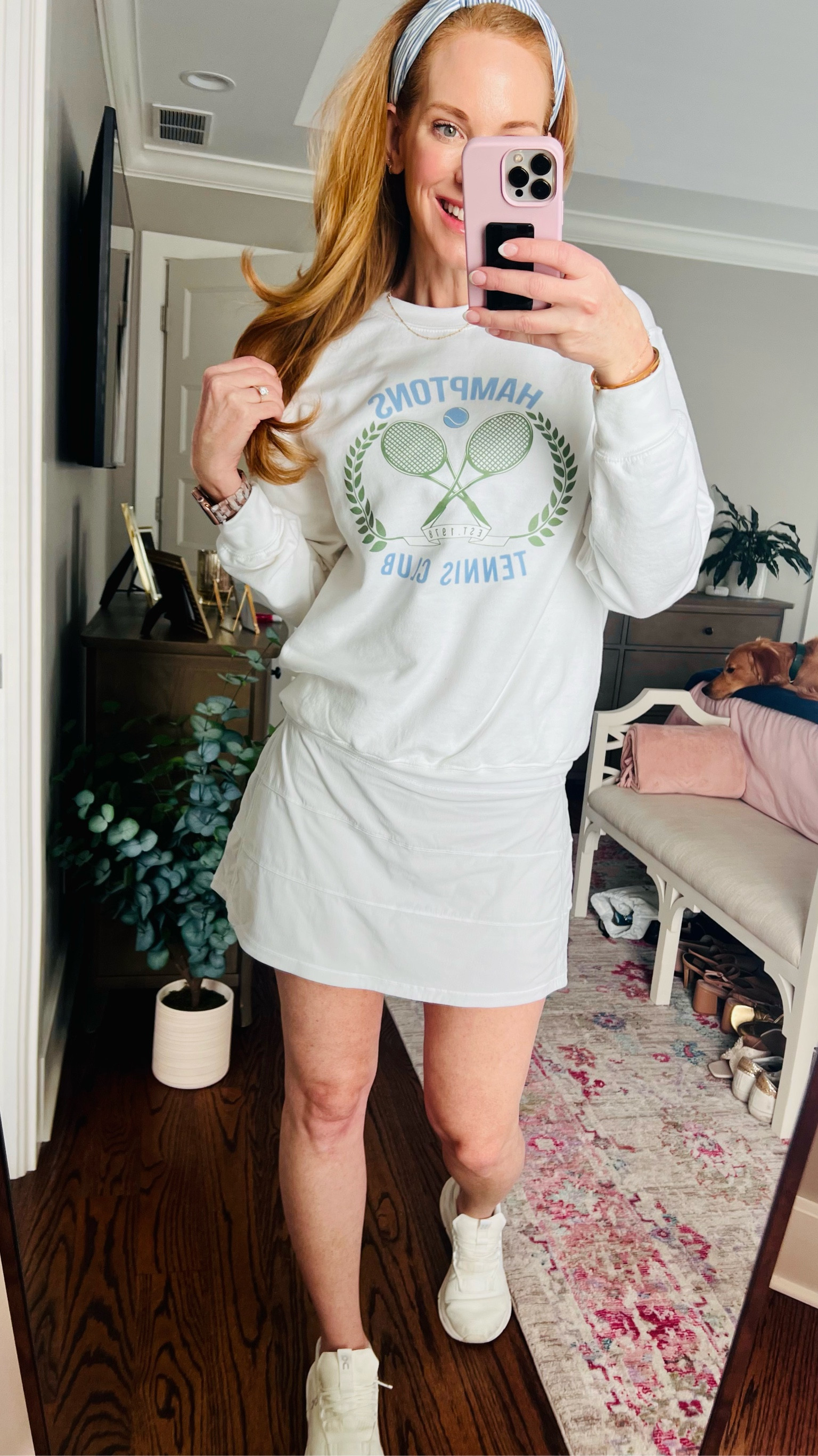 Who’s ready for a match?! 
I’m loving the preppy sweatshirt trend - especially this cozy and cute one from Amazon. Perfect for chilly spring mornings! 
And the lululemon pace rival skort is a staple! 
I’ve linked these items and similar finds  

#LTKover40 #LTKActive #LTKfitness
