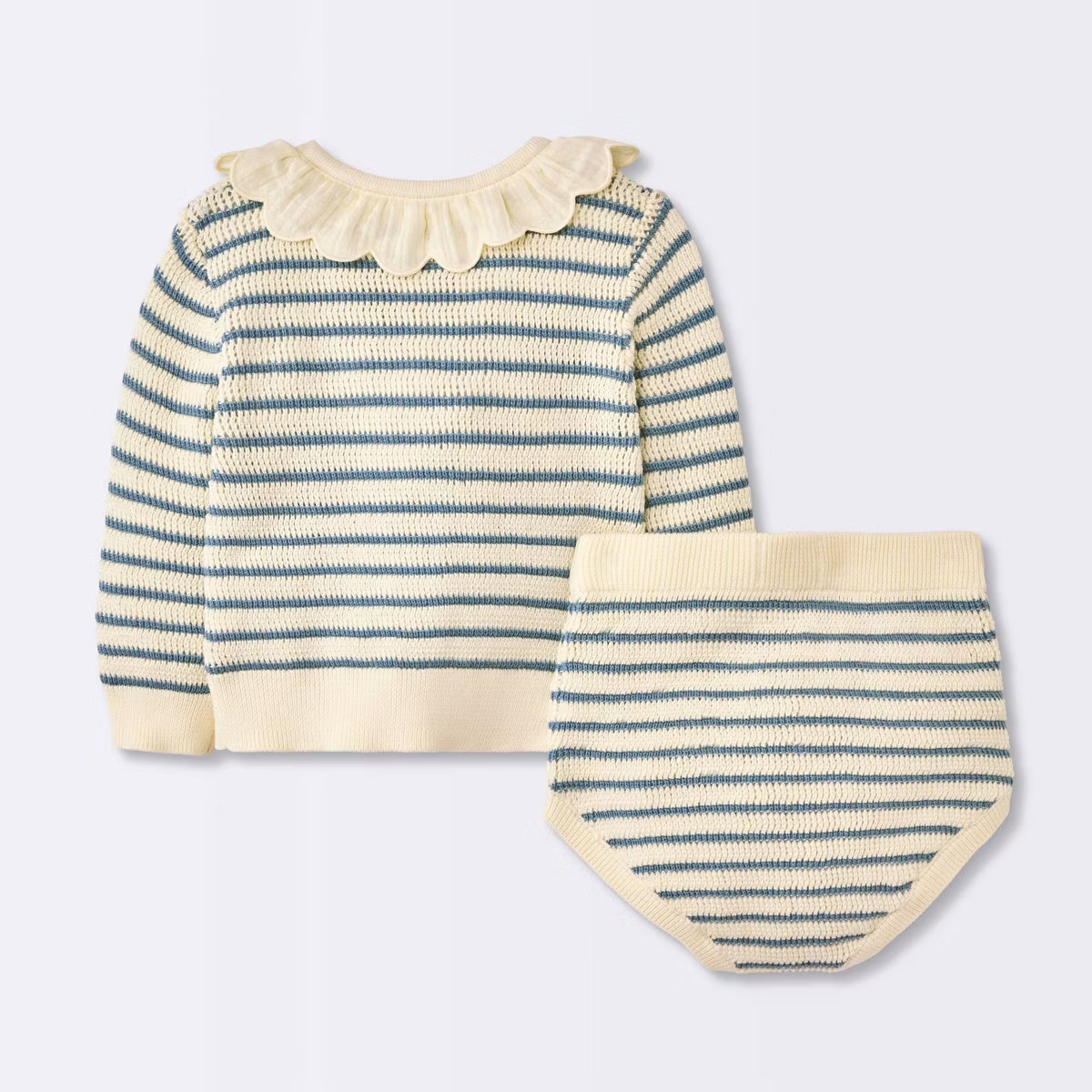 Baby Girls' 2pc Striped Peter Pan Collared Sweater Set - Cloud Island™ Blue | Target